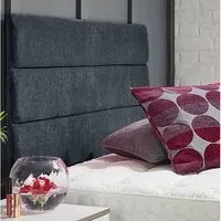 Bliss Small Double Strutted Headboard - Charcoal, Naples Fabric