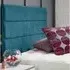 Bliss Small Double Strutted Headboard - Teal, Naples Fabric