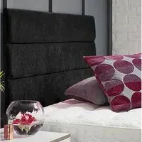Bliss Small Single Strutted Headboard - Black, Naples Fabric
