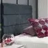 Bliss Small Single Strutted Headboard - Charcoal, Naples Fabric