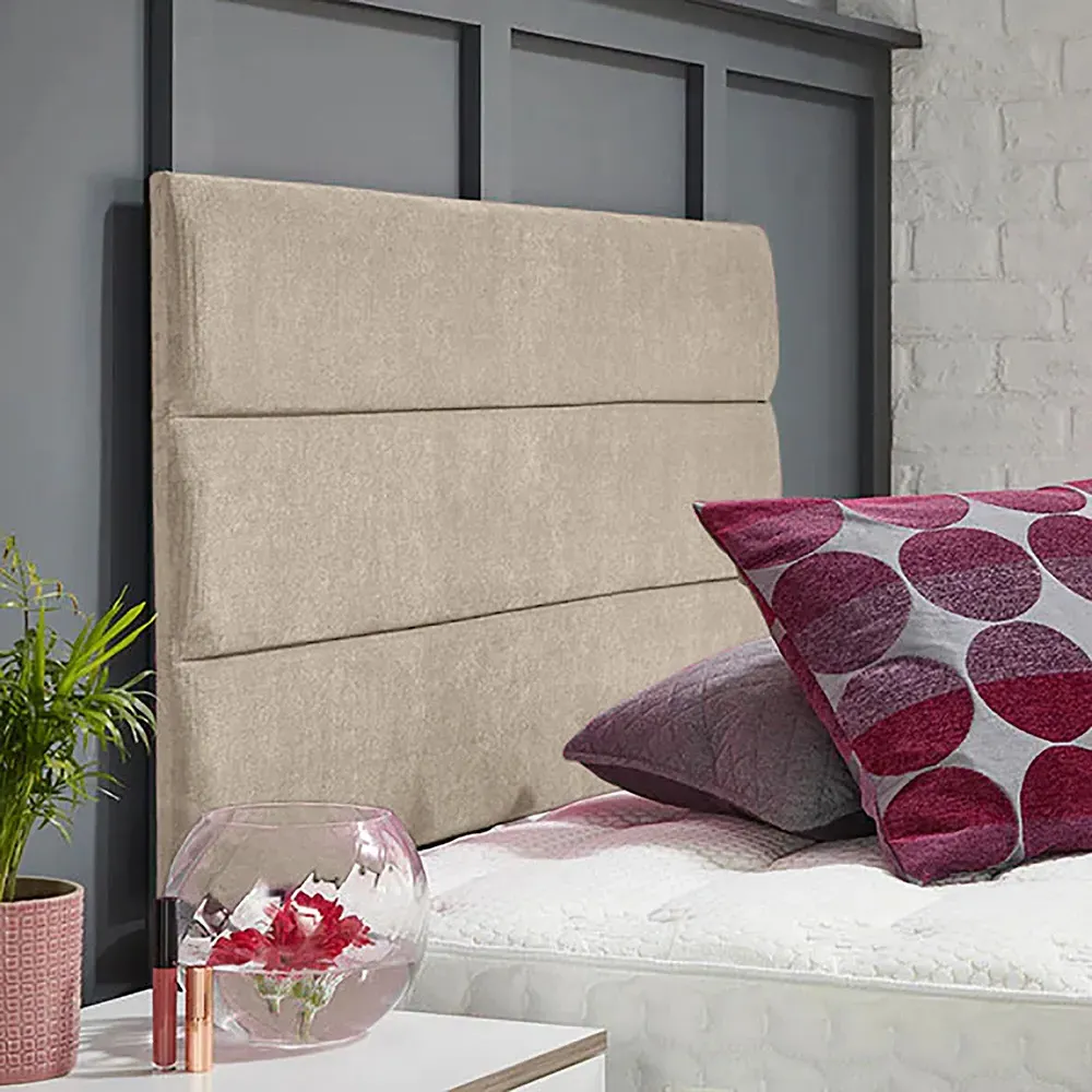 Bliss Small Single Strutted Headboard - Cream, Naples Fabric