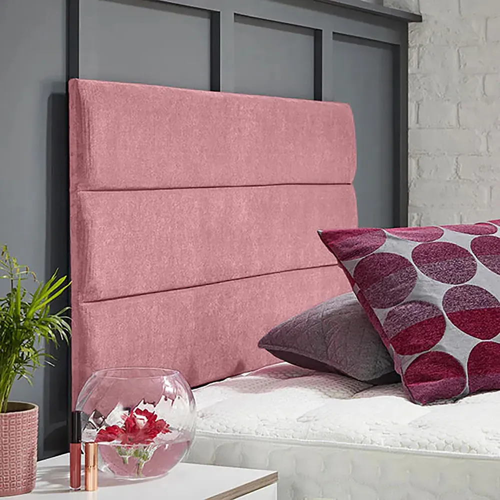 Bliss Small Single Strutted Headboard - Pink, Naples Fabric