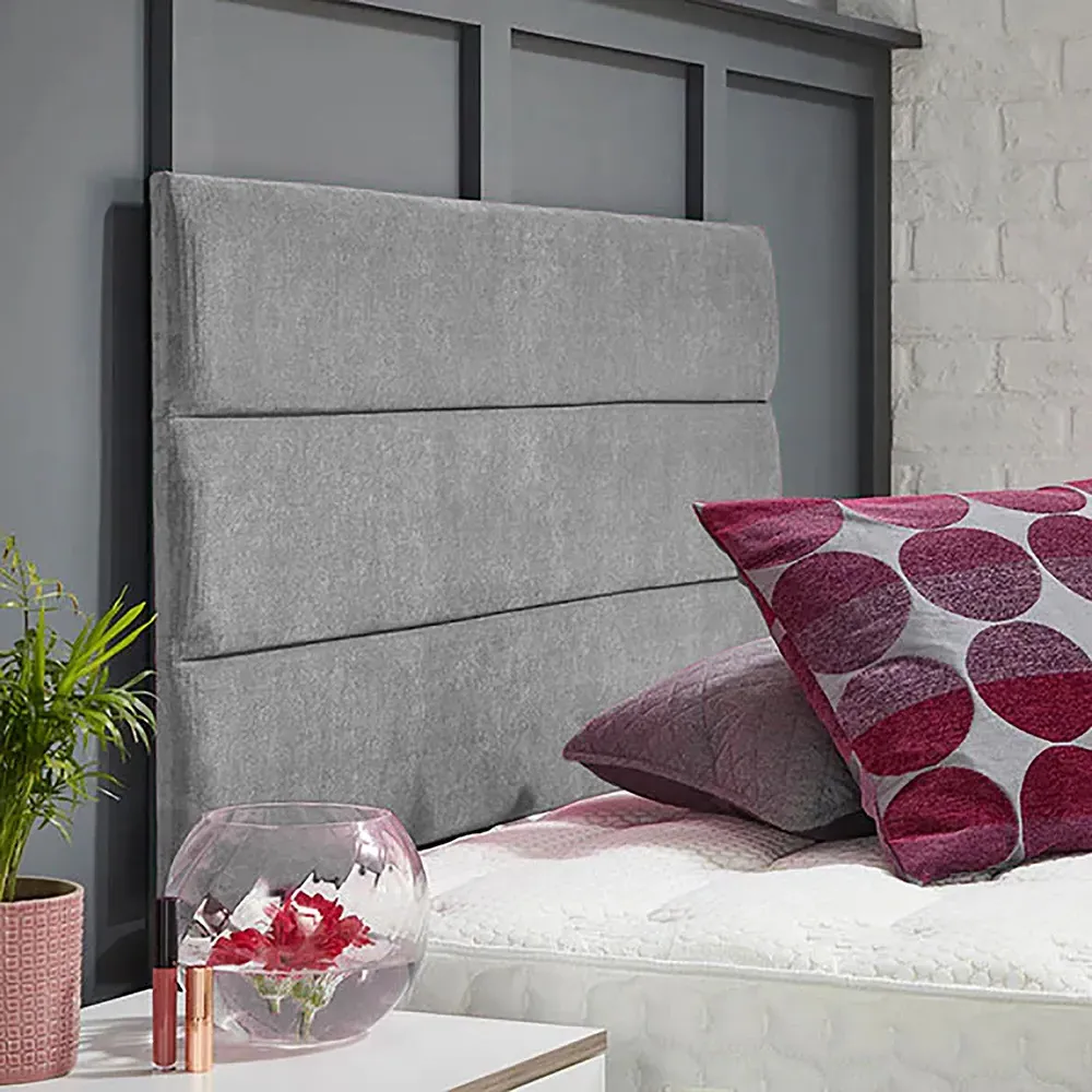 Bliss Small Single Strutted Headboard - Silver, Naples Fabric
