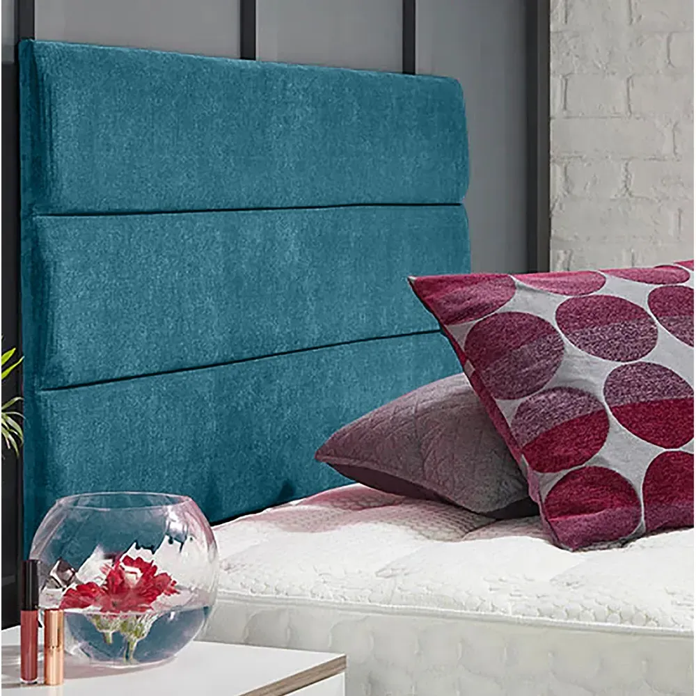 Bliss Super King Size Strutted Headboard - Teal, Naples Fabric