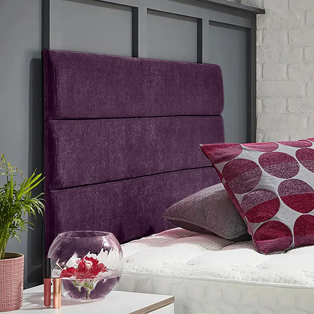 Bliss Super King Strutted Headboard - Purple, Naples Fabric