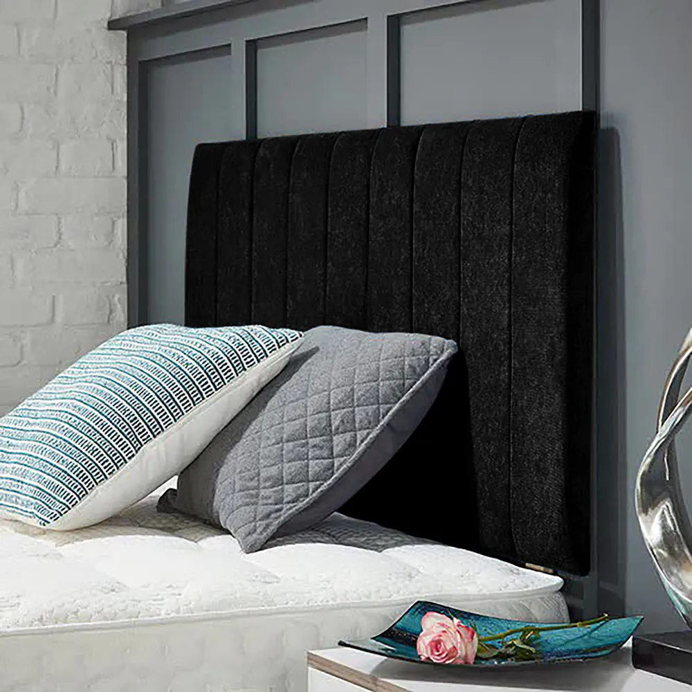 Canter Double Strutted Headboard - Black, Naples Fabric