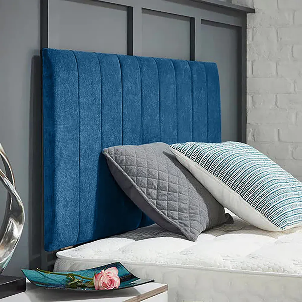 Canter Double Strutted Headboard - Blue, Naples Fabric