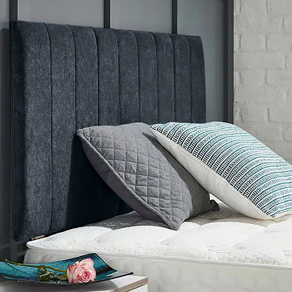 Canter Double Strutted Headboard - Grey, Naples Fabric
