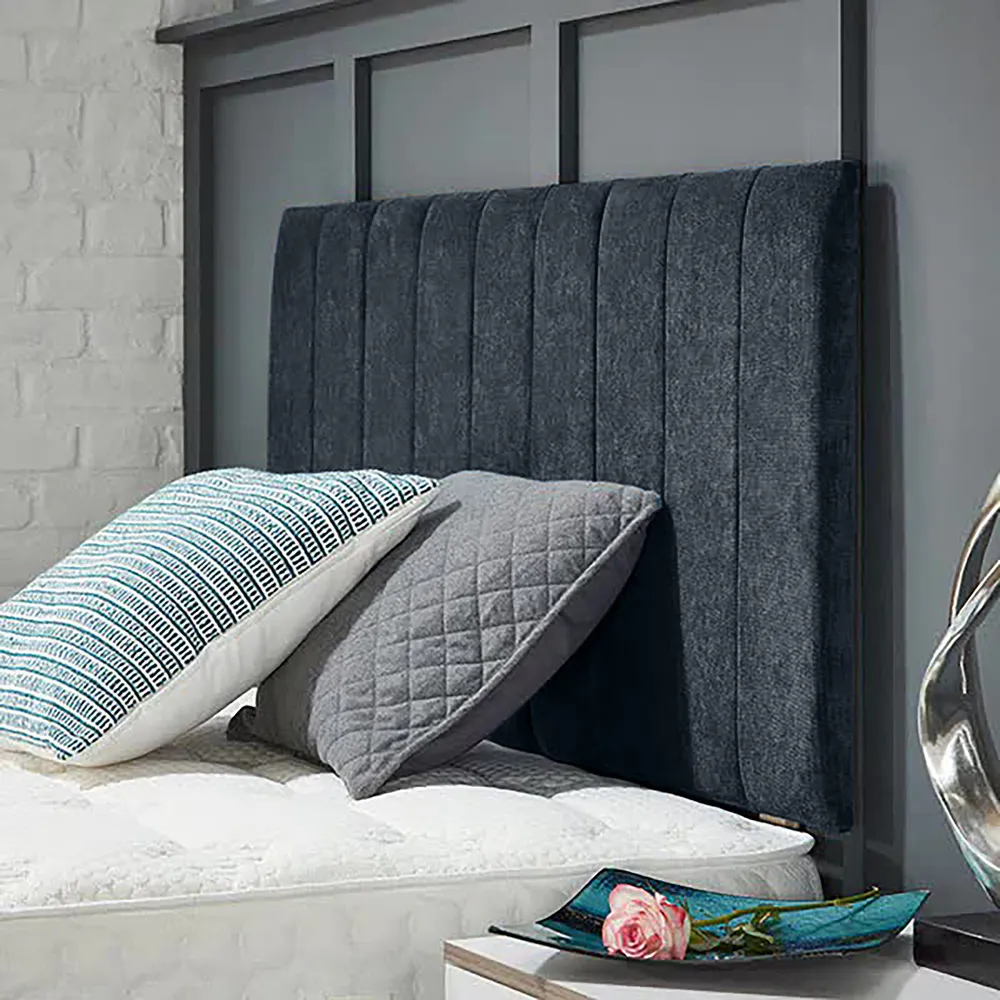 Canter Small Single Strutted Headboard - Charcoal, Naples Fabric