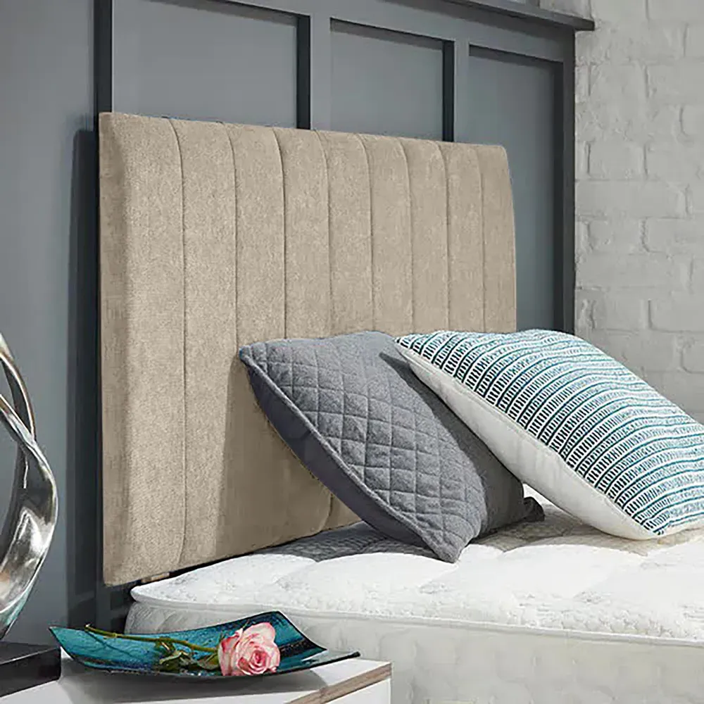 Canter Small Single Strutted Headboard - Cream, Naples Fabric