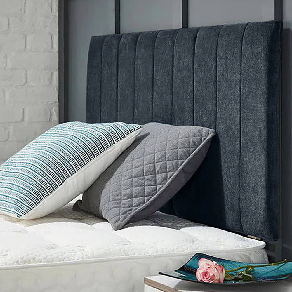Canter Super King Size Strutted Headboard - Charcoal, Naples Fabric