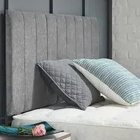 Canter Super King Size Strutted Headboard - Silver, Naples Fabric