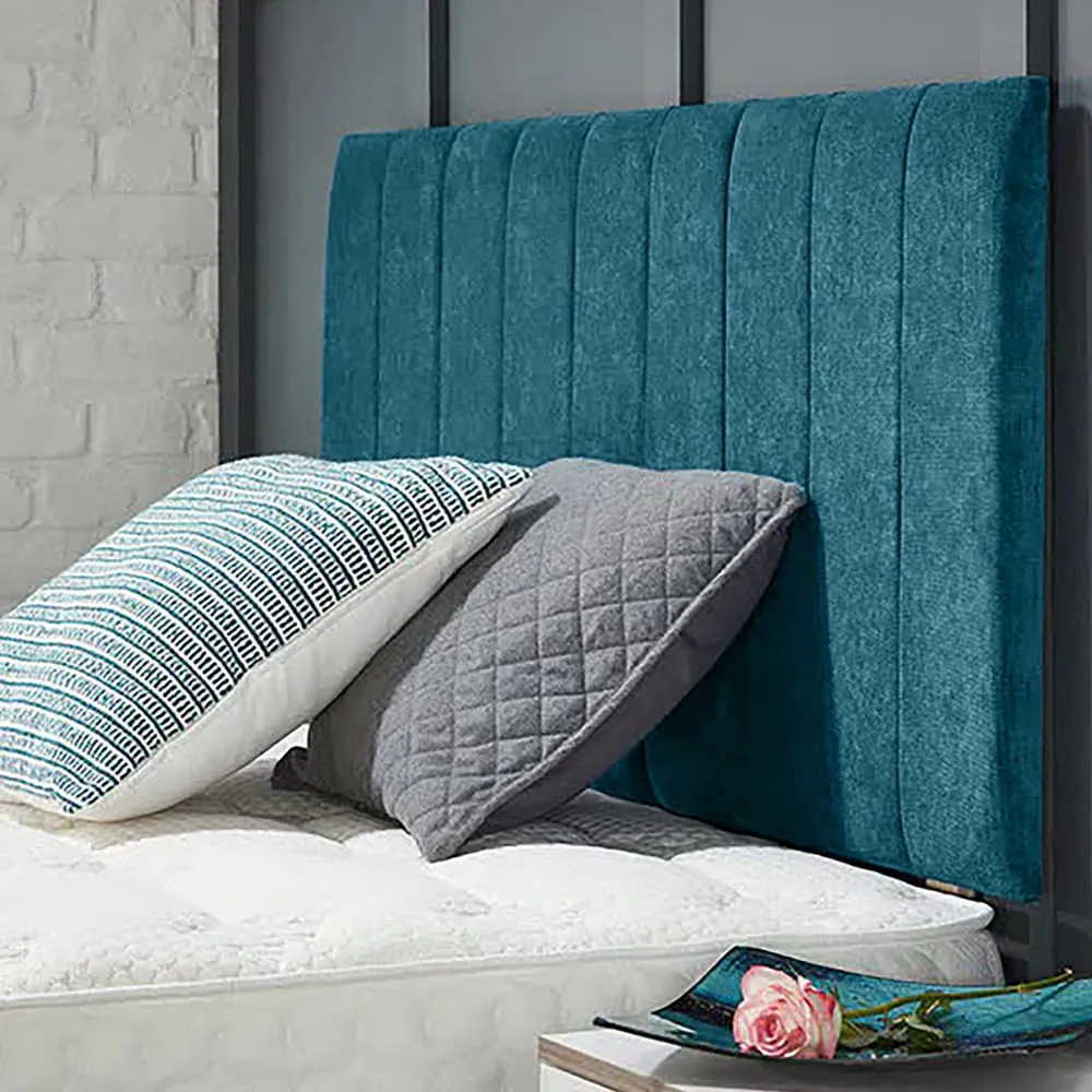 Canter Super King Size Strutted Headboard - Teal, Naples Fabric