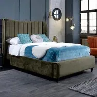 Carli Super King Size Bed Frame with Lined Headboard - Grey, Velvet