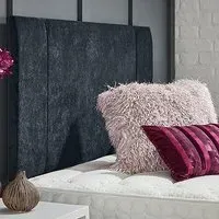 Charles King Size Strutted Headboard - Charcoal, Naples Fabric