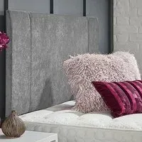 Charles King Size Strutted Headboard - Silver, Naples Fabric