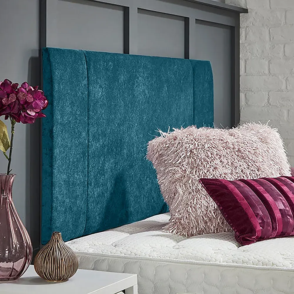 Charles King Size Strutted Headboard - Teal, Naples Fabric