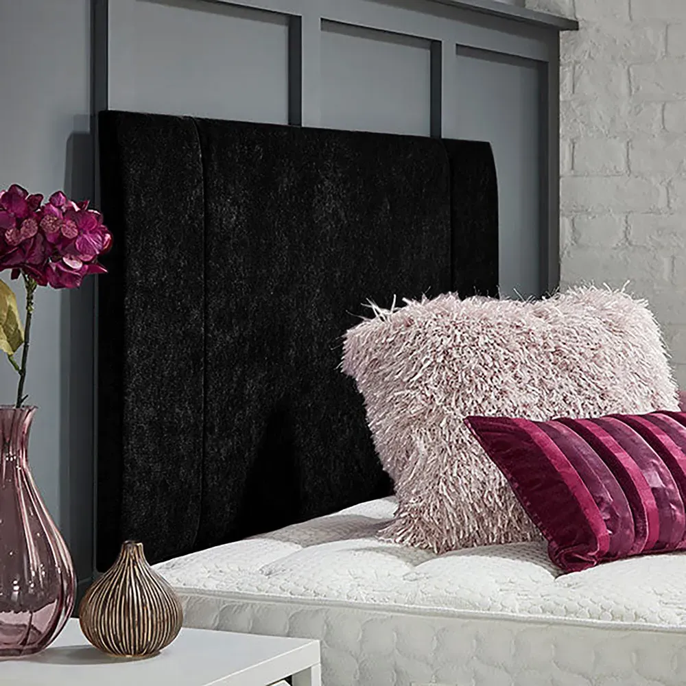 Charles Single Strutted Headboard - Black, Naples Fabric