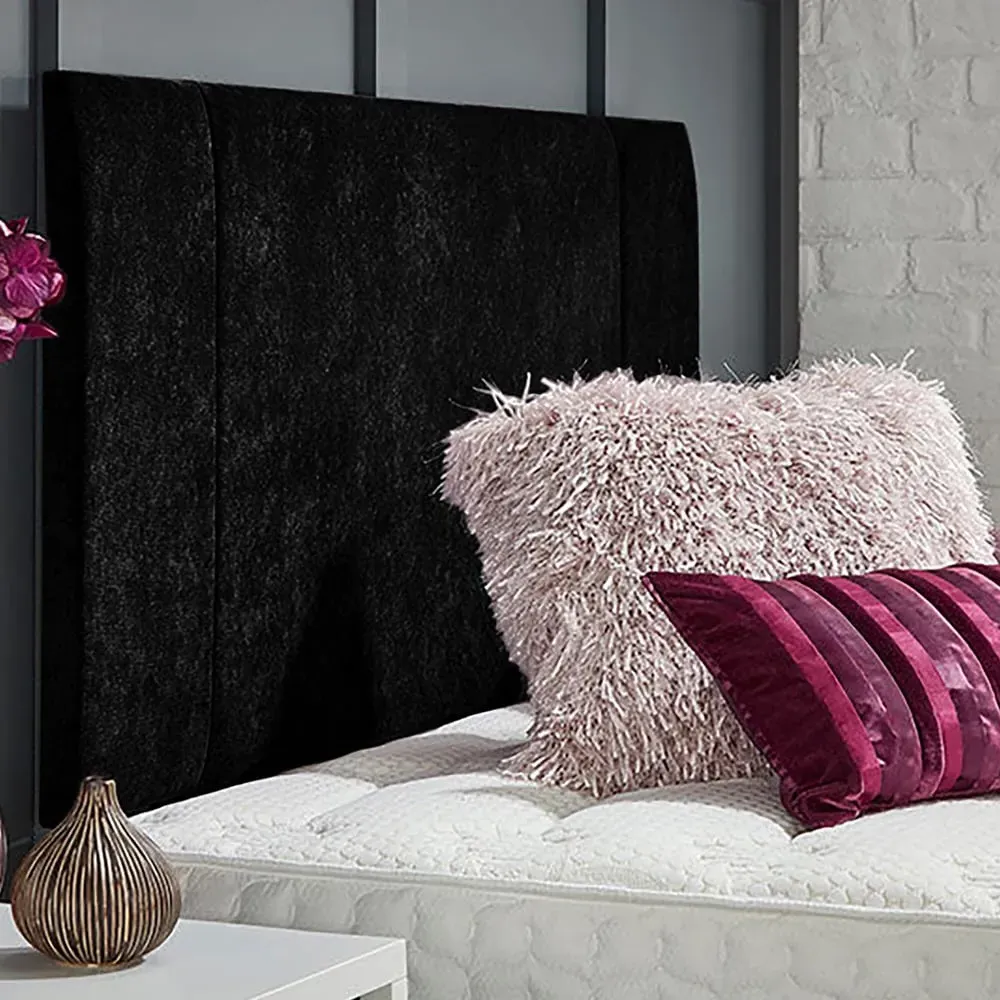 Charles Single Strutted Headboard - Black, Naples Fabric image