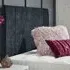 Charles Small Double Strutted Headboard - Charcoal, Naples Fabric