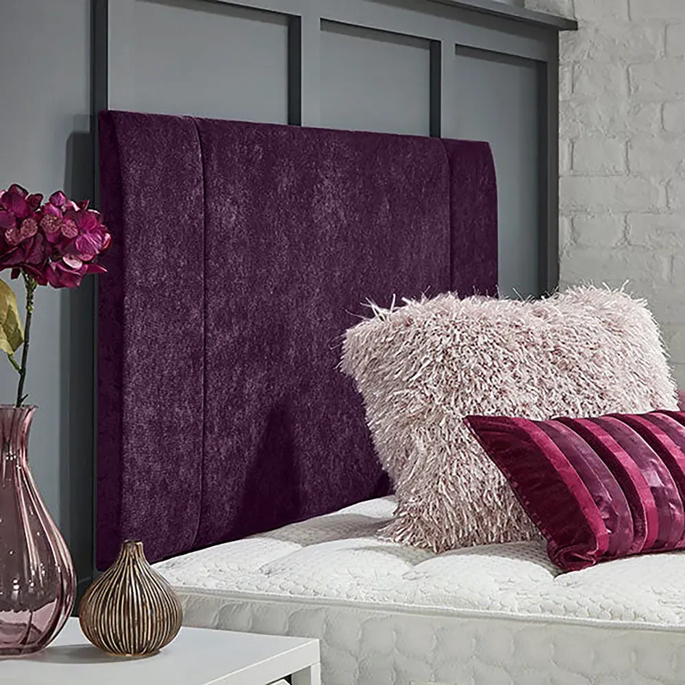 Charles Small Single Strutted Headboard - Purple, Naples Fabric