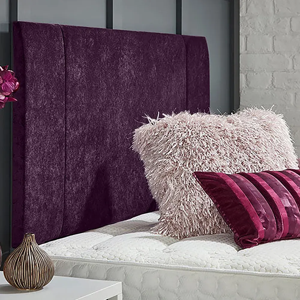 Charles Small Single Strutted Headboard - Purple, Naples Fabric