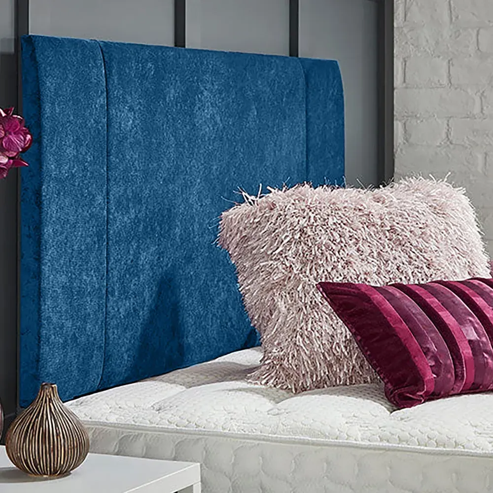 Charles Super King Size Strutted Headboard - Blue, Naples Fabric