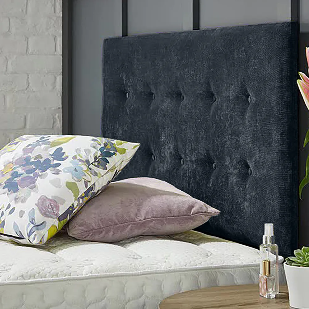 Chessing Double Strutted Headboard - Grey, Naples Fabric