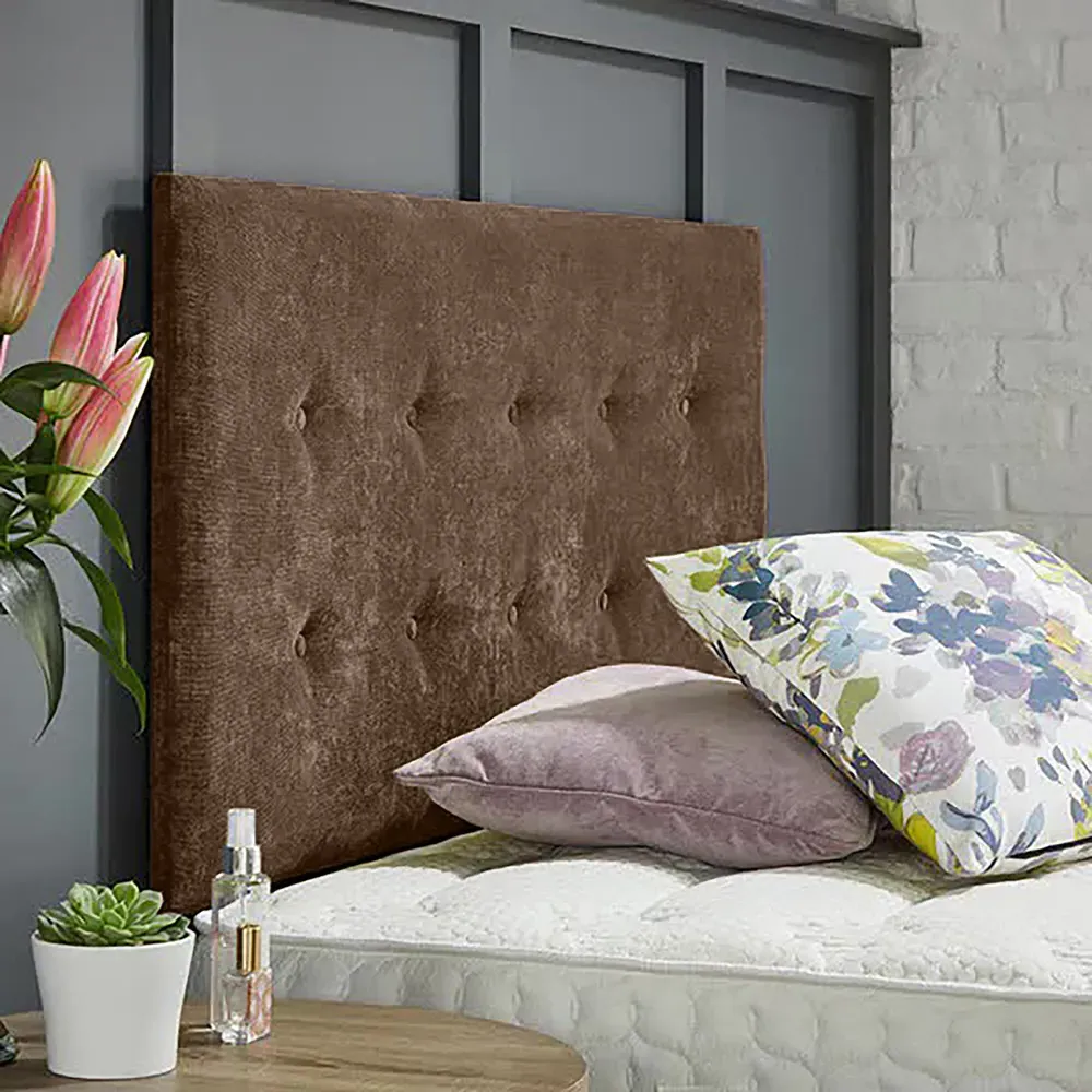 Chessing Single Strutted Headboard - Brown, Naples Fabric
