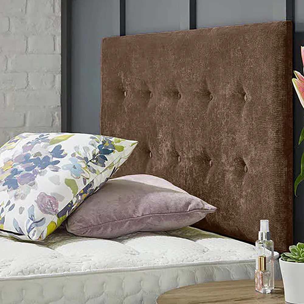 Chessing Single Strutted Headboard - Brown, Naples Fabric
