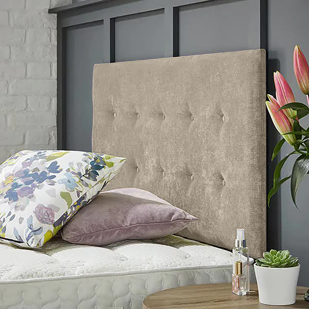 Chessing Small Double Strutted Headboard - Cream, Naples Fabric