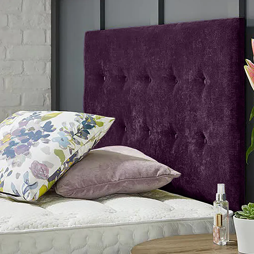 Chessing Small Single Strutted Headboard - Purple, Naples Fabric
