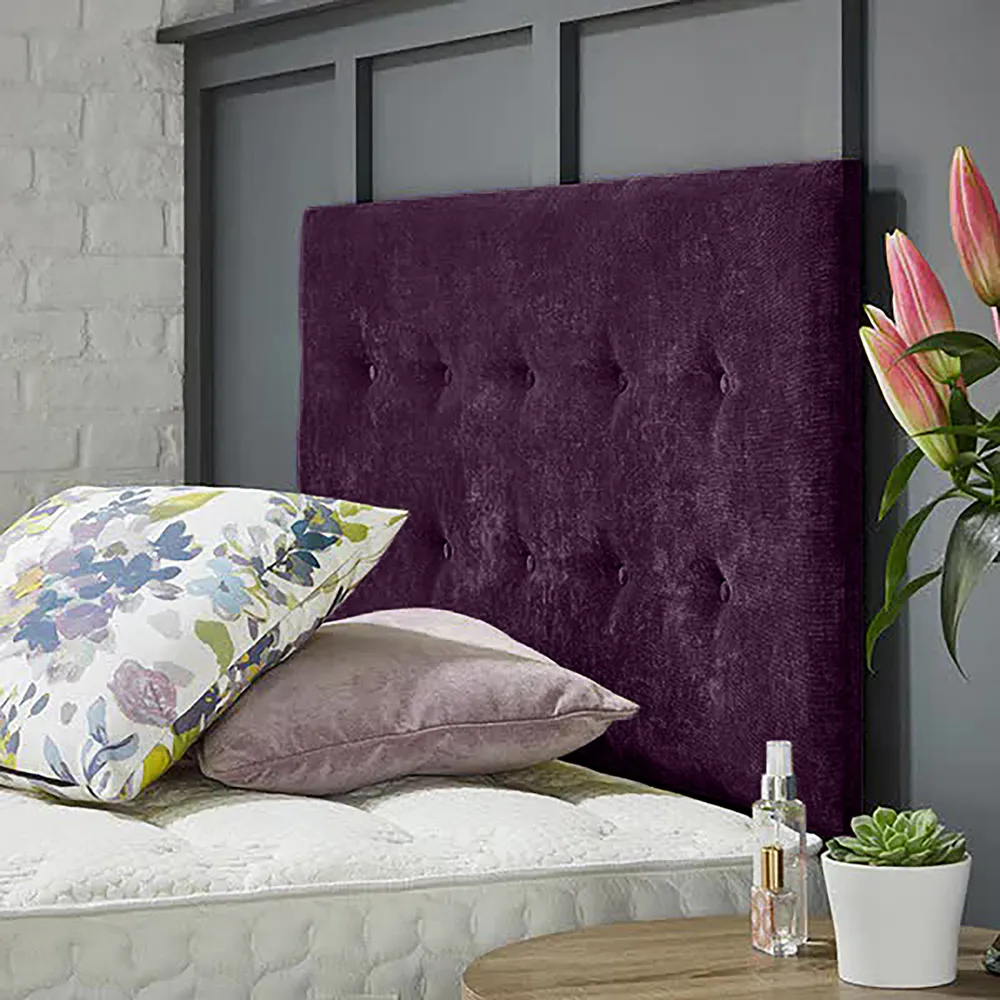 Chessing Super King Size Strutted Headboard - Purple, Naples Fabric
