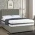 Cocoon Double Divan Bed with Headboard - Grey, Velvet