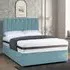 Cocoon Single Divan Bed with Headboard - Duck Egg, Velvet