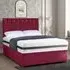 Cocoon Single Divan Bed with Headboard - Maroon, Velvet