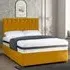 Cocoon Super King Size Divan Bed with Headboard - Mustard, Velvet