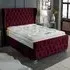 Colleen King Size Bed Frame with Chesterfield Headboard - Brown, Velvet