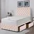 Comfyzone Small Double Divan Bed with Chesterfield Headboard - Pink