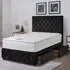 Comfyzone Super King Size Divan Bed with Chesterfield Headboard - Black, Velvet