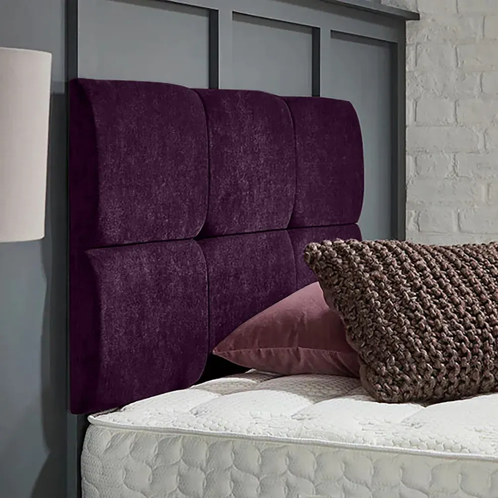 Dorridge King Size Strutted Headboard - Purple, Naples Fabric