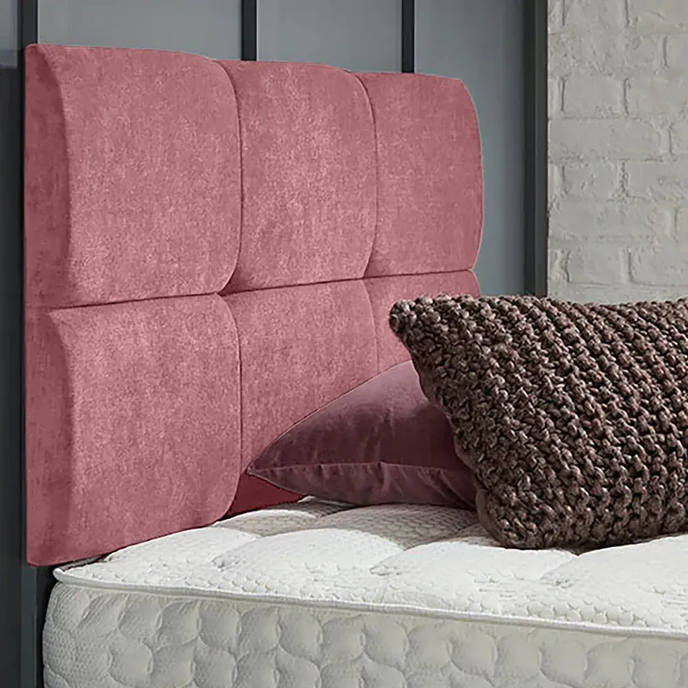 Dorridge Single Strutted Headboard - Pink, Naples Fabric