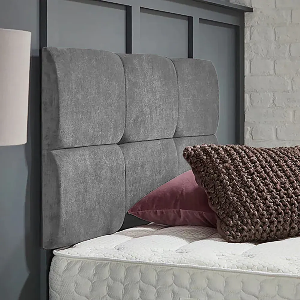 Dorridge Super King Size Strutted Headboard - Silver, Naples Fabric