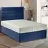 Dozer Double Divan Bed with Lined Headboard - Sapphire, Velvet