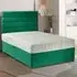 Dozer King Divan Bed with Lined Headboard - Green, Velvet
