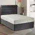Dozer King Size Divan Bed with Lined Headboard - Silver, Velvet