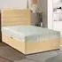 Dozer Single Divan Bed with Lined Headboard - Beige, Velvet