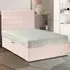 Dozer Small Double Divan Bed with Lined Headboard - Pink, Velvet