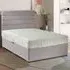 Dozer Super King Divan Bed with Lined Headboard - Silver, Velvet
