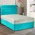 Dozer Super King Divan Bed with Lined Headboard - Teal, Velvet